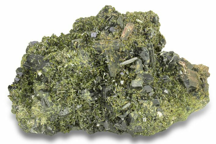 Lustrous, Epidote Crystal Cluster on Actinolite - Pakistan #257762